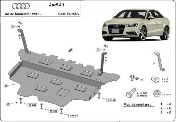 Scut motor metalic Audi A3 8V Cutie Automata 2013-2020