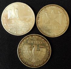 Lot de trei monede argint Germania - 10 Euro 2002 (2) si 2005 foto
