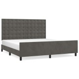 Cumpara ieftin Cadru de pat fara saltea, gri inchis, 160x200 cm, catifea