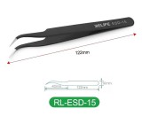Penseta Antistatica Curbata RELIFE ESD-15 Otel Precizie Reparatii Electronice GSM