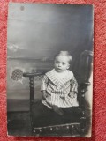 Fotografie tip carte postala, copil de 1 an, 1913