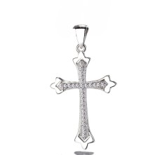 Pandantiv argint 925, JW1300, model cruce, placat cu rodiu