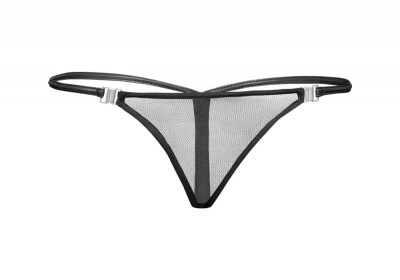 Bikini Material Tul si Wetlook cu Deschideri Laterale XL foto