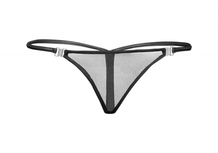 Bikini Material Tul si Wetlook cu Deschideri Laterale XL
