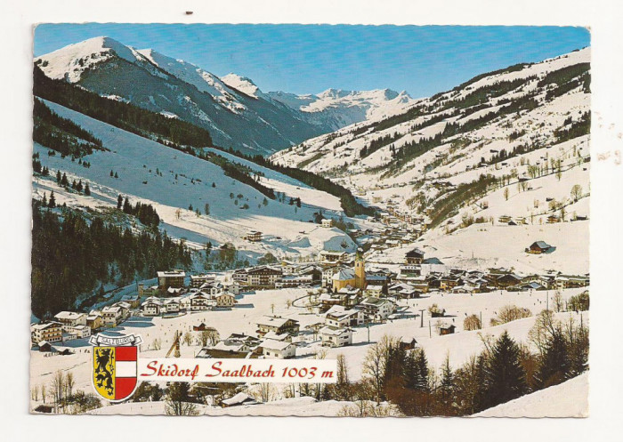 AT5 -Carte Postala-AUSTRIA- Skidorf Saalbach, circulata 1976