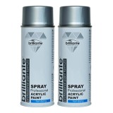Pachet 2 x Vopsea spray Brilliante RAL 900 Aluminiu White 400 ml