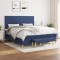 vidaXL Pat box spring cu saltea, albastru, 180x200 cm, material textil 3137179