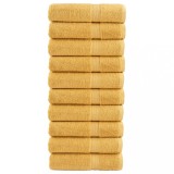 VidaXL Prosoape de m&acirc;ini premium SOLUND 10 buc auriu 50x100cm 600gsm