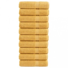vidaXL Prosoape de m&acirc;ini premium SOLUND 10 buc auriu 50x100cm 600gsm