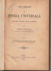 PETRU RASCANU - CURS COMPLECT DE ISTORIA UNIVERSALA - ISTORIA ROMANILOR ( 1890 )