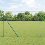 &Icirc;mprejmuire hexagonală vidaXL verde 1,6x10 m oțel, St&acirc;lpi de &icirc;mprejmuire vidaXL 7 pcs verde &Oslash;32 mm 210 cm oțel galvanizat