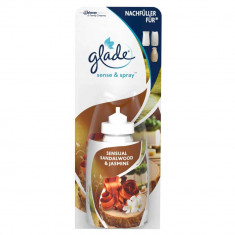 Rezerva Odorizant GLADE Sense&Spray Sensual Sandalwood & Jasmine, 18 ml, Rezerva Spray pentru Odorizant de Camera GLADE, Rezerva GLADE pentru Odorizan