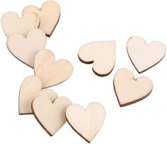Inimioare din lemn pentru activitati crafts,natur,3x3 cm,30 bucati