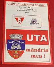 Program meci fotbal UTA ARAD - FC &quot;DROBETA&quot; TURNU SEVERIN (29.11.2008)