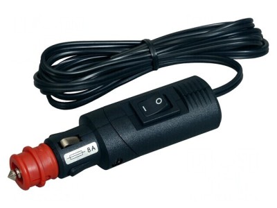 Mufă Brichetă Auto 8A 12-24V DC Neagră 2m foto