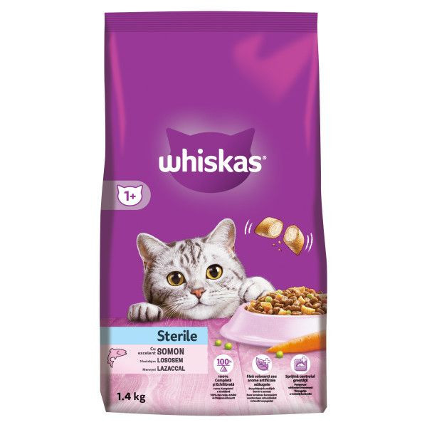 Whiskas Sterile kibble Sterile cu somon 1,4 kg