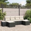 VidaXL Set de canapele pentru grădină cu pernă 6 pcs Negru Rattan poli 3347167