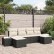 vidaXL Set de canapele pentru grădină cu pernă 6 pcs Negru Rattan poli 3347167