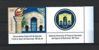 ROMANIA 2023 - UNIVERSITATEA NATIONALA DE SPORT, VINIETA 1, MNH - LP 2422 foto