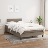 Cumpara ieftin Pat box spring cu saltea, gri taupe, 120x200 cm, textil