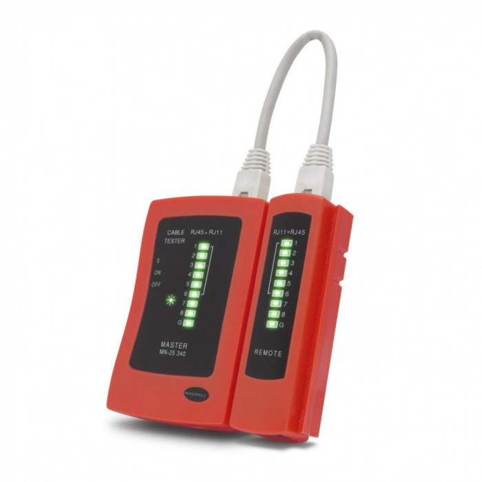 Aparat de testare pentru cabluri RJ11, RJ12, RJ45 Maxwell Digital