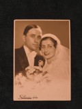 Fotografie tip carte postala portret de nunta