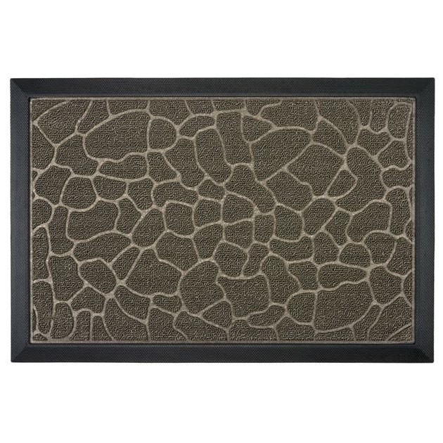 Covoras pentru intrare cu design pietris, Herum&reg;, Negru, 60 x 40 cm