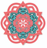 Cumpara ieftin Sticker decorativ, Mandala , Portocaliu, 60 cm, 4988ST, Oem