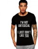 Tricou negru barbati - I&#039;m not antisocial - S, THEICONIC