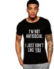 Tricou negru barbati - I&#039;m not antisocial - L, THEICONIC