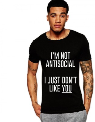 Tricou negru barbati - I&amp;#039;m not antisocial - S foto