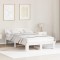 vidaXL Cadru de pat cu headboard Alb 140 x 190 cm Lemn masiv de pin