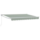 vidaXL Copertină retractabilă manuală Verde și alb 3,5 x 2 m 3418922