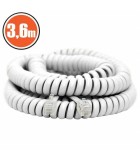 Cablu receptor telefon spiralat 4P/4C 3.6m alb RJ10 CCA