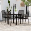 Set de servit masa pentru grădină, 5 piese, negru