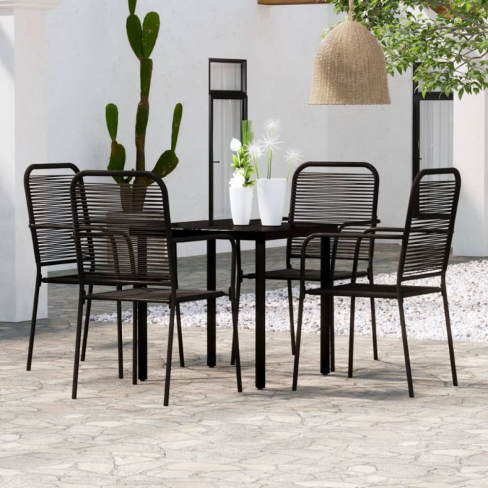 vidaXL Set de servit masa pentru grădină, 5 piese, negru 3099138