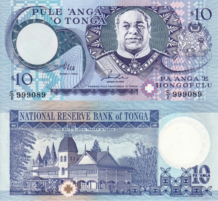 TONGA 10 pa&#039;anga 1995 P-34 polymer UNC!!!