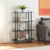 Raft carti &Oslash;vre 108x80x30cm cu 4 rafturi negru [en.casa] HausGarden Leisure, [en.casa]