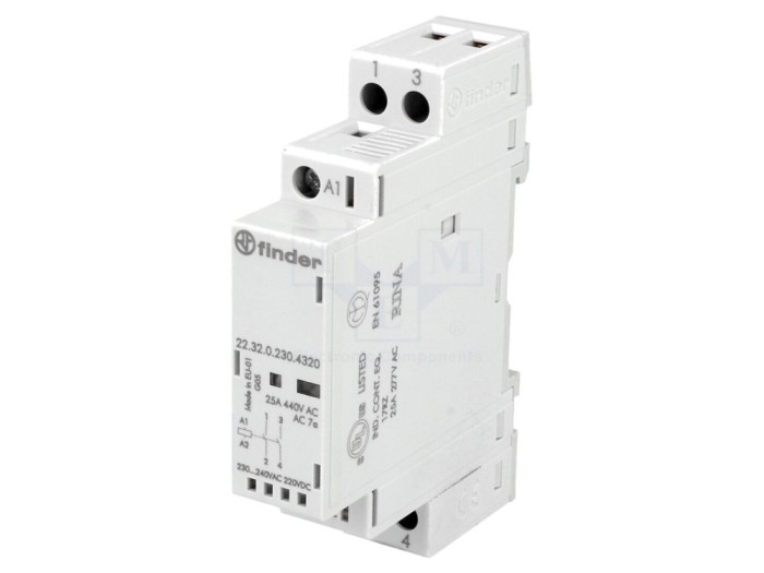 Contactor 2P 25A 230V NO