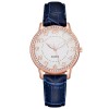 Ceas de mana, dama, elegant, albastru, piele ecologica, quartz
