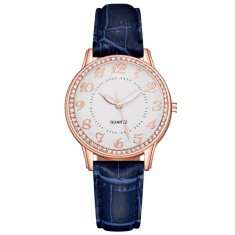 Ceas de mana, dama, elegant, albastru, piele ecologica, quartz
