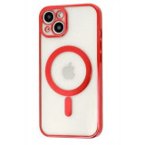 Husa Luxury MagSafe compatibila cu iPhone 13 Pro Max, Full protection, Margini colorate, Rosu