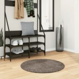 vidaXL Covor ISTAN, cu fire &icirc;nalte, aspect lucios, gri, &Oslash; 80 cm