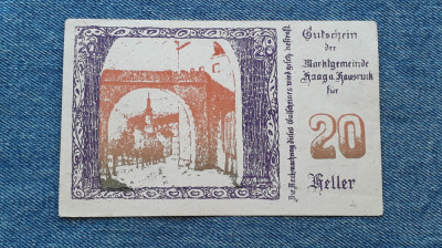 20 Heller 1920 Austria / notgeld Haag am Hausruck foto