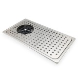 Tavă picături cafea cu duș sticlă, inox, 430x245x30 mm, accesorii barista