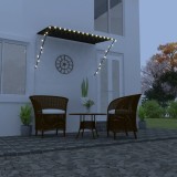 Cumpara ieftin Copertină retractabilă cu LED, antracit, 250 x 150 cm