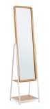 Cumpara ieftin Oglinda podea otel alb mdf maro Haldor 42,5x38x174h