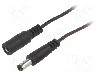 Cablu alimentare DC, DC 5,5/2,5 mufa, DC 5,5/2,5 soclu, negru, 1m, BQ CABLE - DC.EXT.6600.0100
