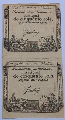Franta, 50 Sols 1793 Coala netaiata foto