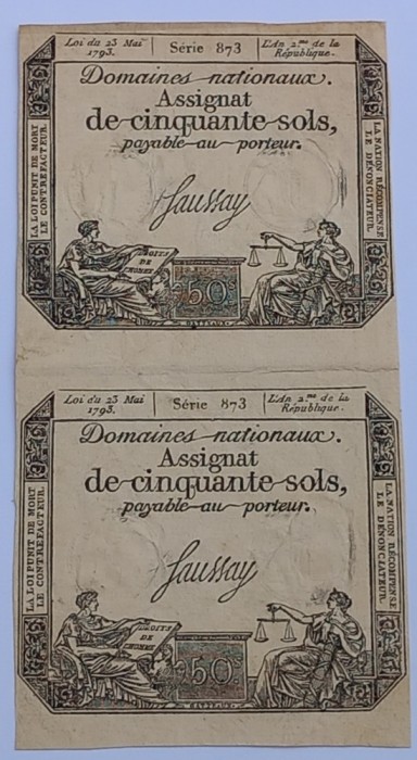Franta, 50 Sols 1793 Coala netaiata